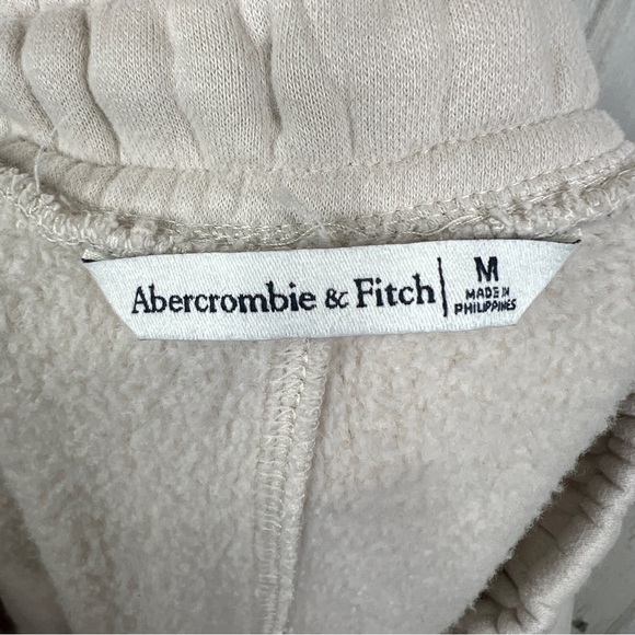 Abercrombie & Fitch Jogger Pants Women Size Medium Neutral Cream Cozy Loungewear - Picture 3 of 11